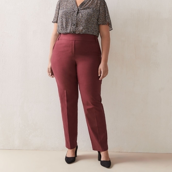 30P - In Every Story | Savvy Universal Fit Straight Leg Pant  - Maroon - Picture 4 of 4